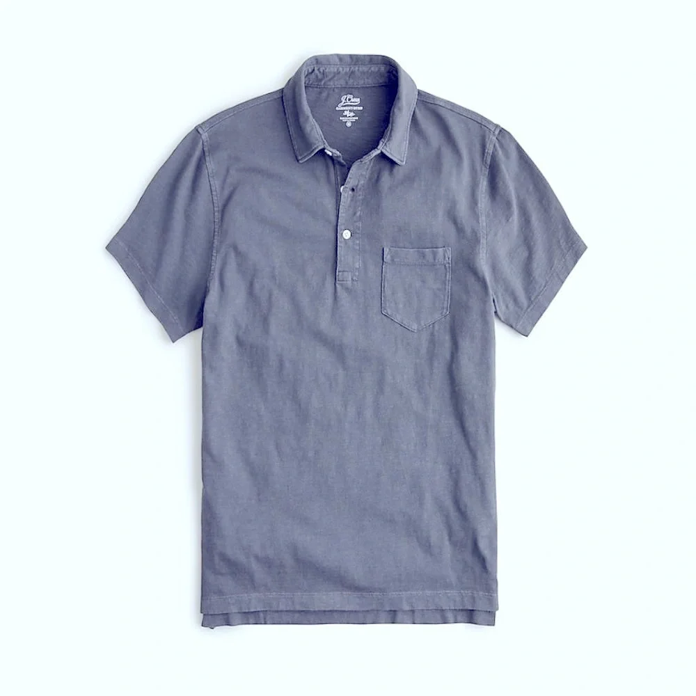 J.Crew Classic Gray polo shirt cotton pocket‎ Large